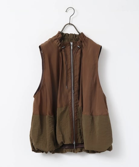 hunch ハンチ  DOCKING BALLOON DESIGN VEST セルロース ナイロン デザインベスト　WDN5313