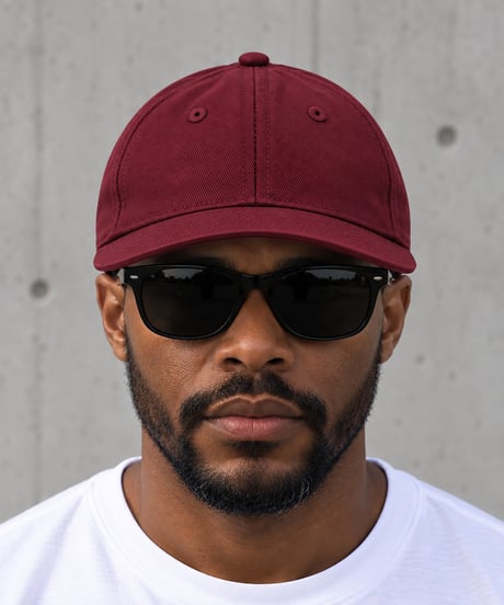 SOLID BRUSHED BULL DENIM TWILL CAP (MAROON)