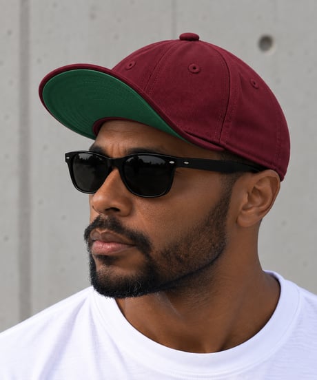 SOLID BRUSHED BULL DENIM TWILL CAP (MAROON)