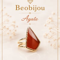 【7月誕生石】『Orange carnelian』の世界でひとつの天然石リング