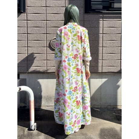 70s Stella Fagin Floral maxi dress【01611】