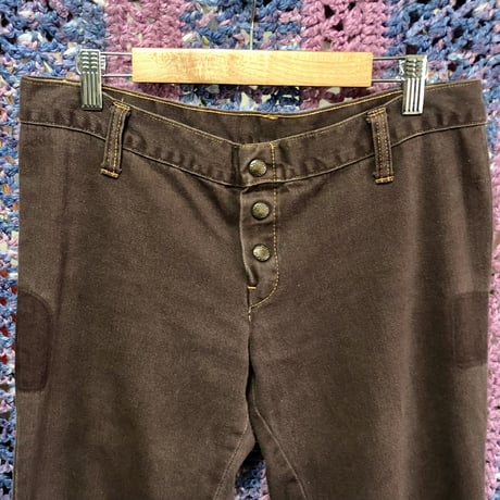 70s Brown flare pants【01590】