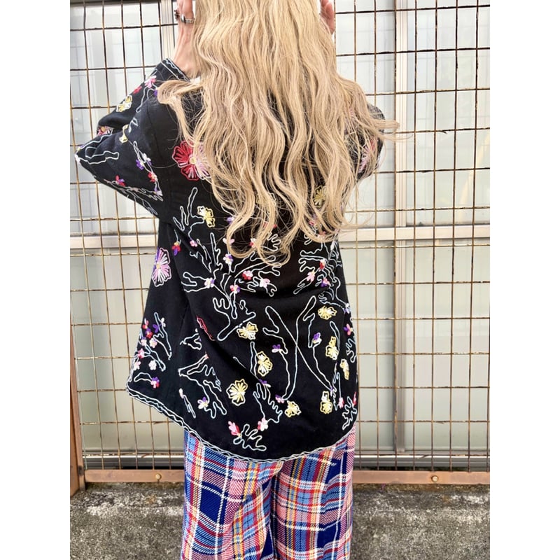 Vintage floral embroidered Jacket【01577】 | Vint
