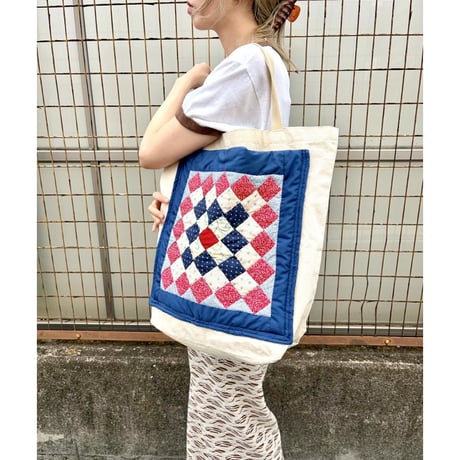 Vintage patchwork tote bag【01505】