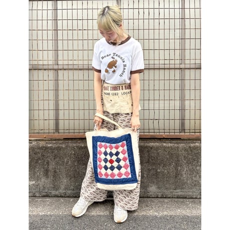 Vintage patchwork tote bag【01505】