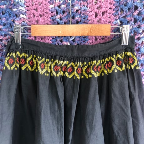 Vintage black midi skirt【01481】