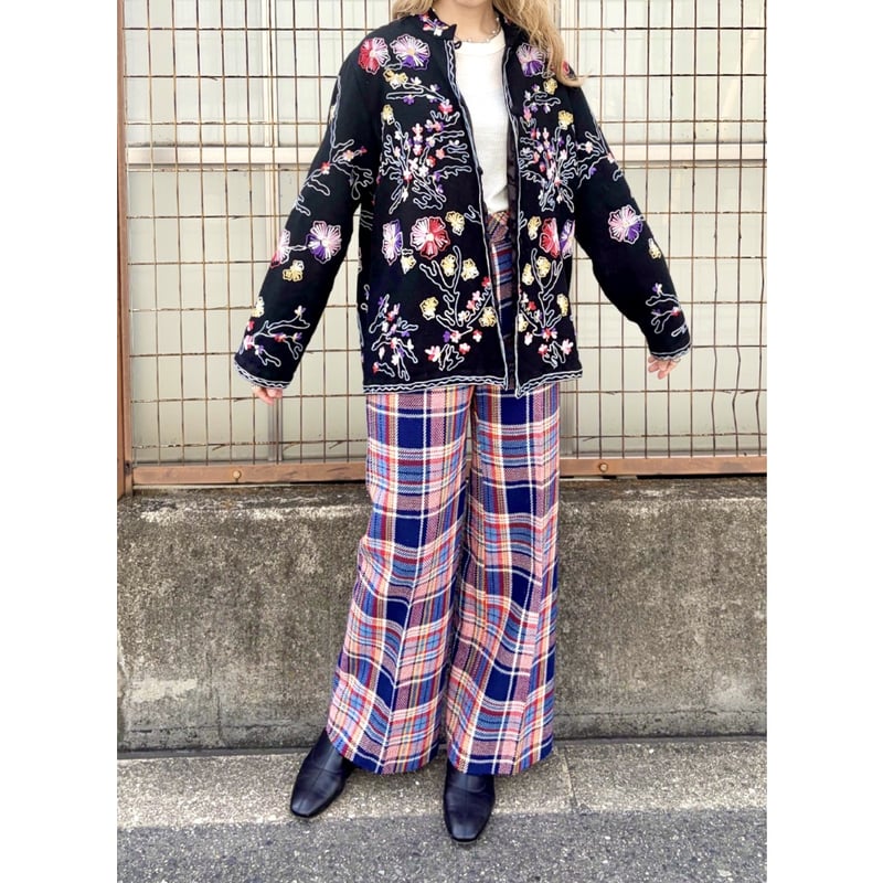 Vintage floral embroidered Jacket【01577】 | Vint