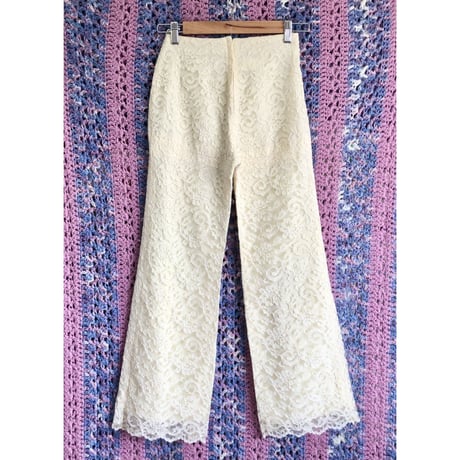 60s Ivory lace pants【01485】