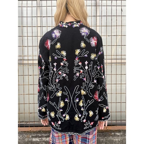 Vintage floral embroidered Jacket【01577】