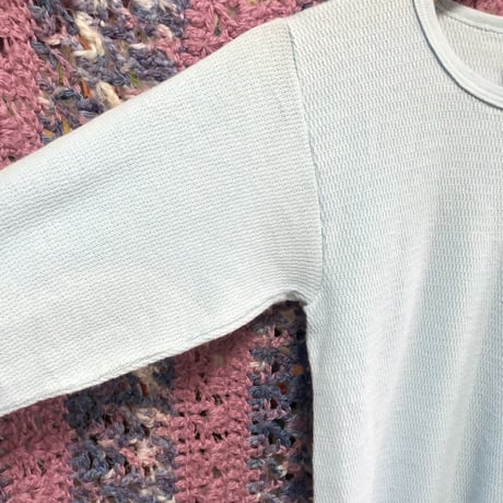80s thermal top / Light blue【01581】