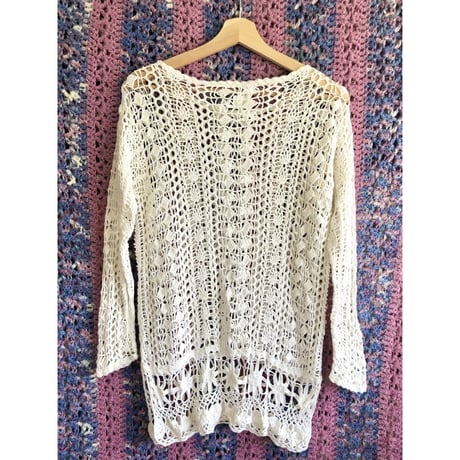 Vintage crochet longsleeve top【01537】