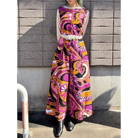 60-70s Psychedelic jumpsuit【01610】