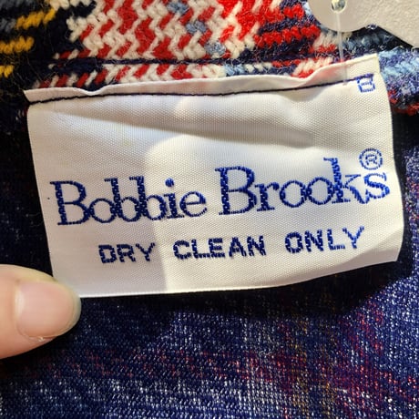 70s Plaid wool mix pants【01576】