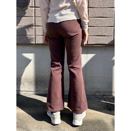 70s Brown flare pants【01590】