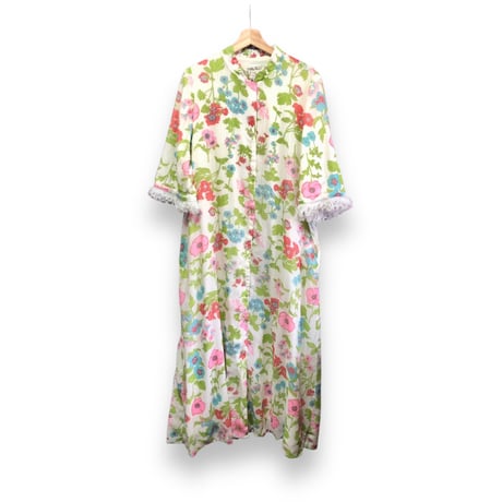 70s Stella Fagin Floral maxi dress【01611】