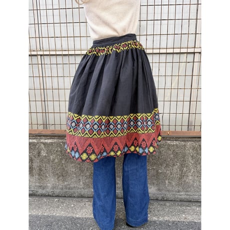 Vintage black midi skirt【01481】