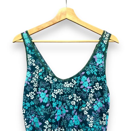 Vintage blue floral lingerie dress【01519】