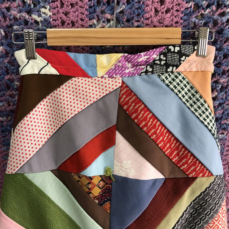 70s Patchwork maxi skirt【01498】