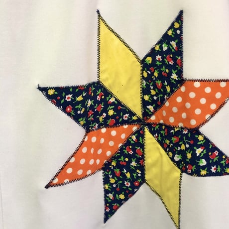 70s Polyester patchwork maxi skirt【01583】