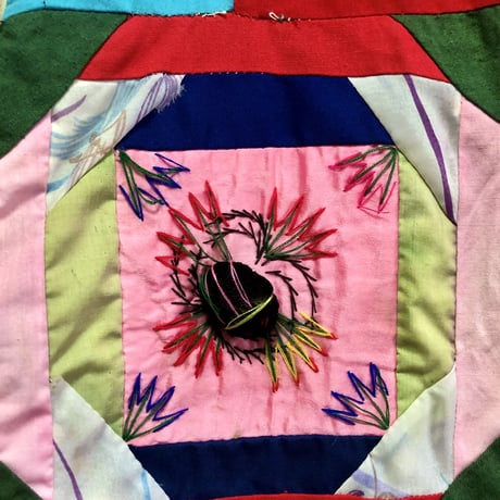 70-80s China red patchwork vest【01251】