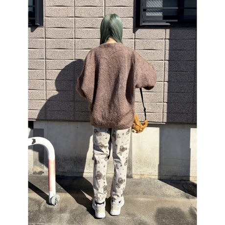 Brown design mohair knit sweater【01339】