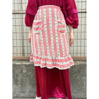 Vintage half apron / gingham【01545】