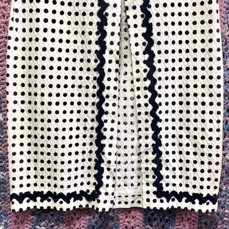 70s Dot maxi skirt【01603】