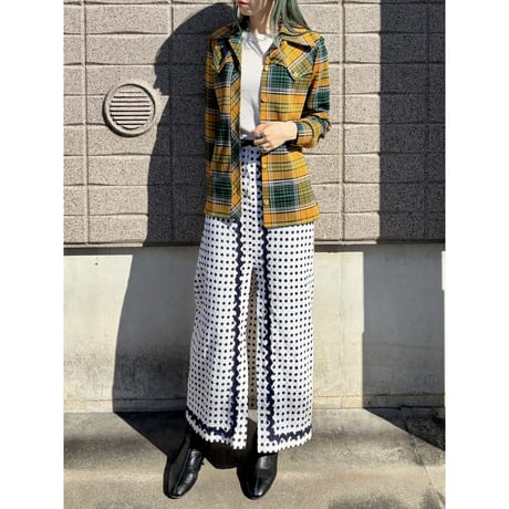 70s Dot maxi skirt【01603】