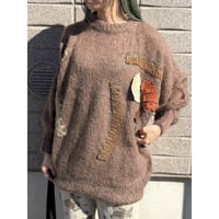 Brown design mohair knit sweater【01339】