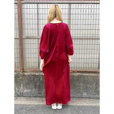 60s Velour maxi dress【01570】