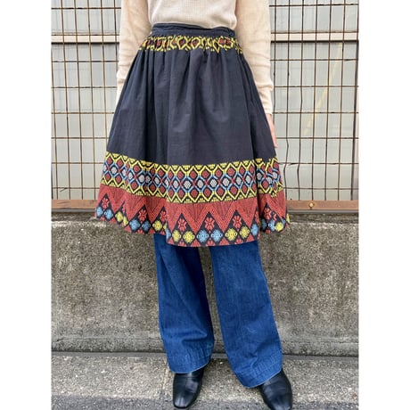 Vintage black midi skirt【01481】
