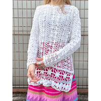 Vintage crochet longsleeve top【01537】