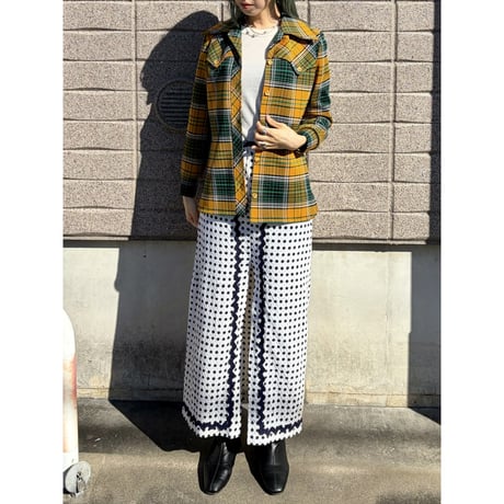 70s Dot maxi skirt【01603】