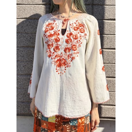 Vintage embroidery blouse【01535】
