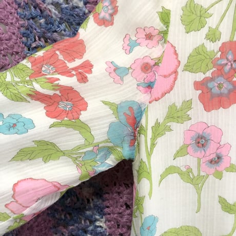 70s Stella Fagin Floral maxi dress【01611】