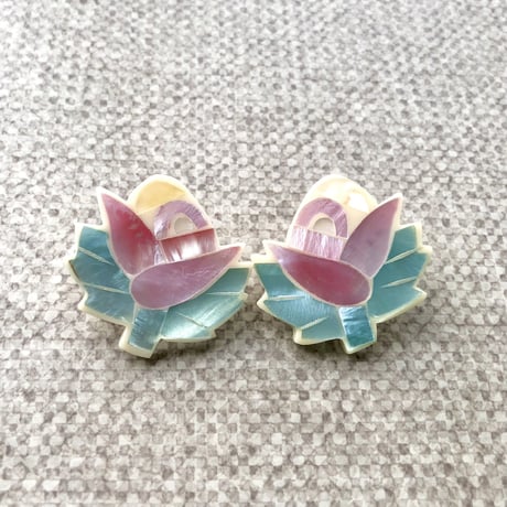 Vintage flower motif shell pierce【01620】