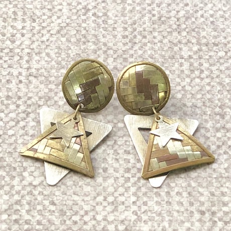 Vintage triangle & star swing pierce【01621】