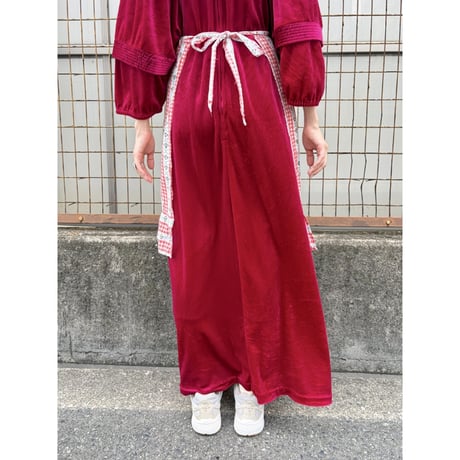 Vintage half apron / gingham【01545】