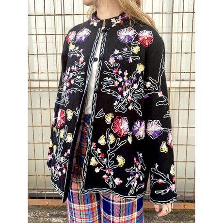 Vintage floral embroidered Jacket【01577】