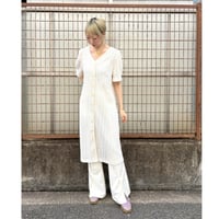 Vintage front button white dress【01450】