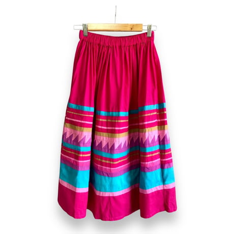 70s Seminole style patchwork skirt【01565】