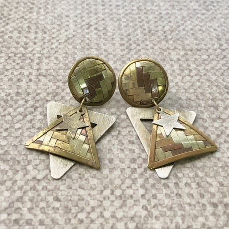 Vintage triangle & star swing pierce【01621】
