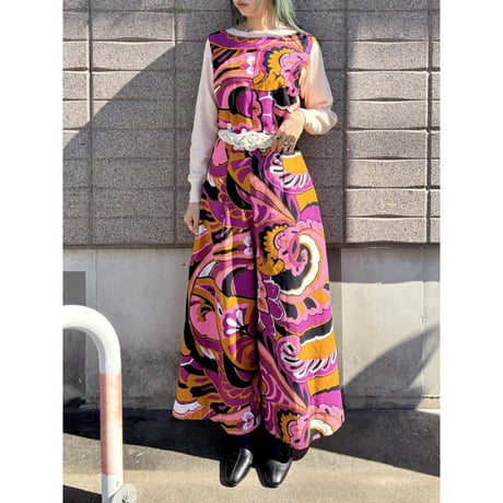 60-70s Psychedelic jumpsuit【01610】