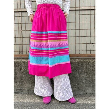 70s Seminole style patchwork skirt【01565】