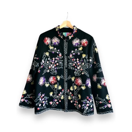 Vintage floral embroidered Jacket【01577】
