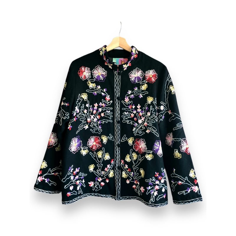 Vintage floral embroidered Jacket【01577】 | Vint