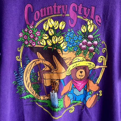 90s tee ／ Purple Bear【01489】