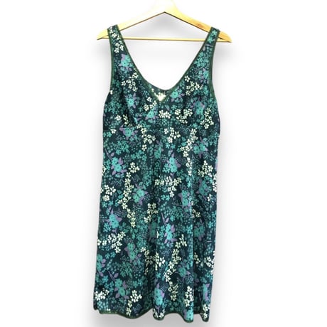 Vintage blue floral lingerie dress【01519】