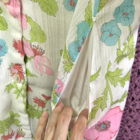 70s Stella Fagin Floral maxi dress【01611】