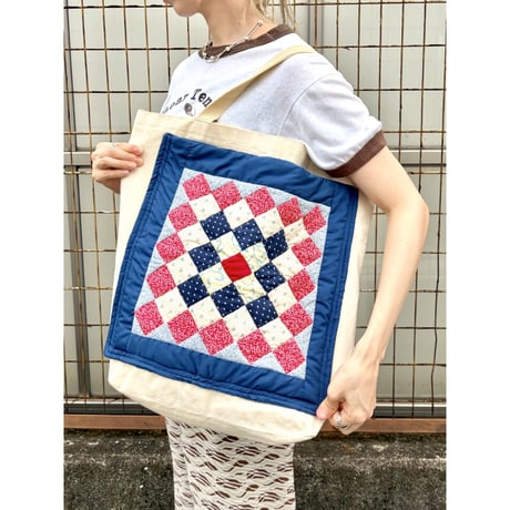 Vintage patchwork tote bag【01505】